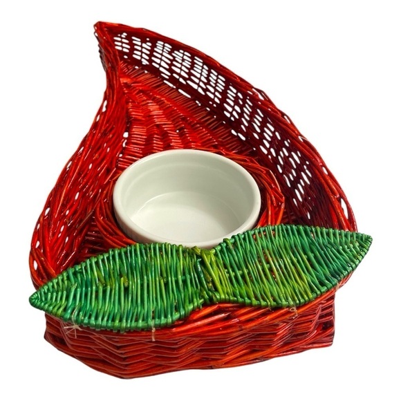 Le Gourmet Chef Chili Shaped Wicker Chip 'n Dip Basket. New - Picture 4 of 9